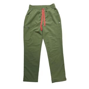 Figs Olive Green Women's Pants with Red Drawstring